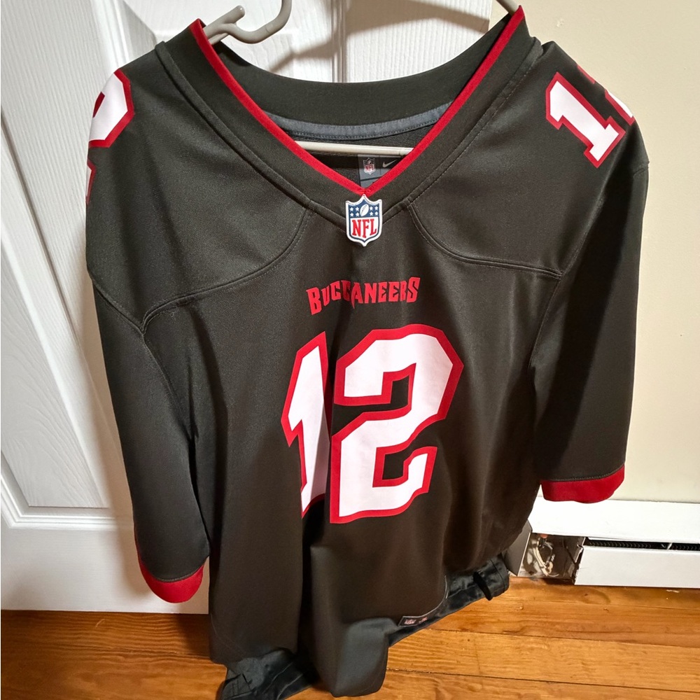 NFL Tom Brady Buccaneers Black and Red Jersey
